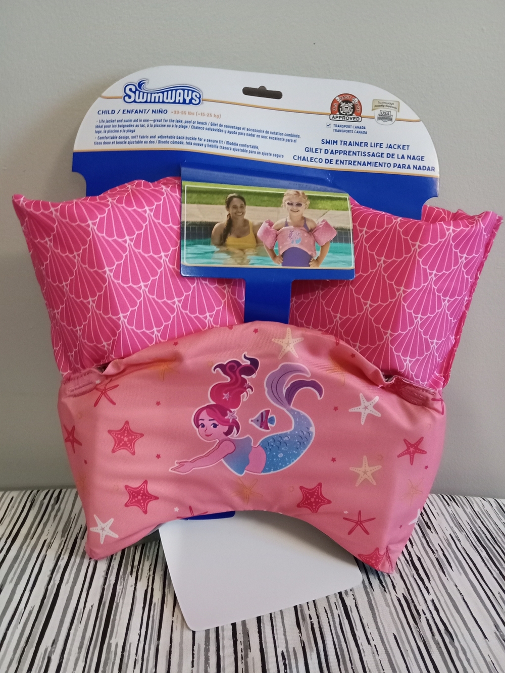 SwimWays Pink Mermaid Swim Trainer Life Jacket